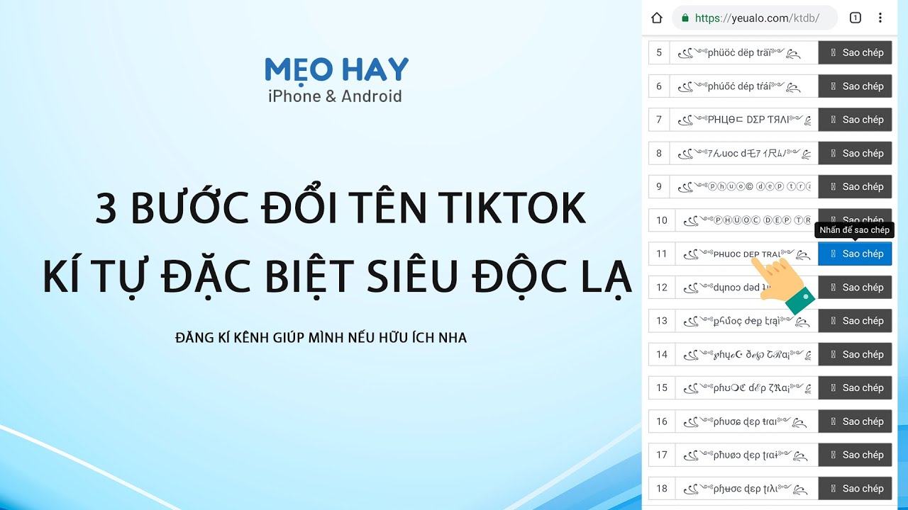 3 bước đổi tên TikTok có kí tự đặc biệt siêu độc lạ