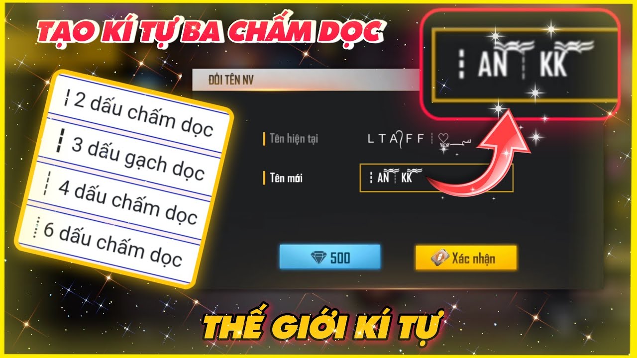 Free Fire – Cách Tạo Kí Tự Đặc Biệt Ba Chấm Dọc  – Kí Tự Đặc Biệt Free Fire #3 | Thế Giới Kí Tự